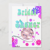ディスコフローラレトロパープルブライダルシャワー招待 招待状 (裏面)