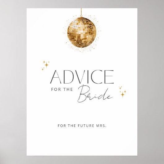 ディスコブライダルシャワーアドバイスフォーザブライド ポスター (正面)