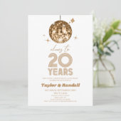 ディスコボールで乾杯！20周年結婚記念日 招待状 (スタンド正面)