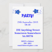 ディスコボールとセントレインボー付きパーティの招待状 招待状 (裏面)