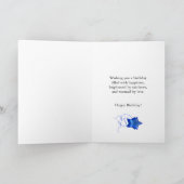 ディスコボールと星の虹と65歳の誕生日 カード (内部)