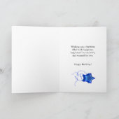 ディスコボールと星の虹と75歳の誕生日 カード (内部)