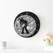 ディスコボールのシンガー&ダンサーシルエット ラージ壁時計 (ホーム)