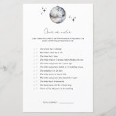 ディスコボールの上または下のブライダルシャワーゲーム (正面)