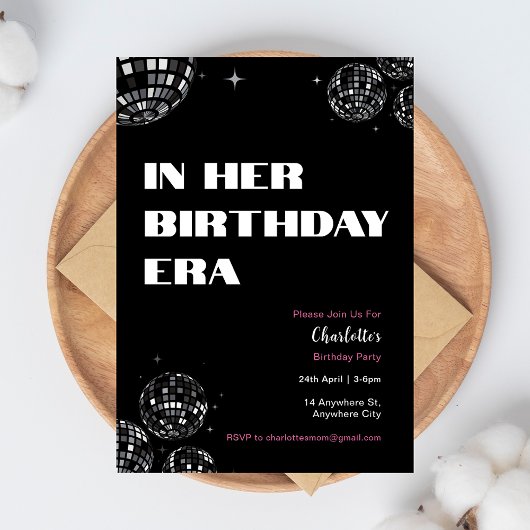 ディスコボールの彼女の誕生日時代のウェルカムサイン 招待状