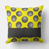 ディスコボールの黄色のパターン クッション (裏面)