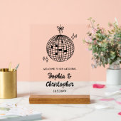 ディスコボールへようこそ結婚我々のアクリルサイン アクリルサイン (ウェディング)