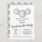 ディスコボールをテーマにしたバチェロレッテ 招待状 (正面/裏面)