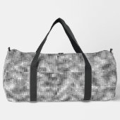 ディスコボールをテーマにしたフェイクシルバー ダッフルバッグ (正面)