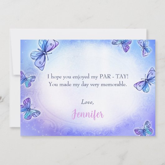 ディスコボールエラス誕生日パーティーサンキューカード サンキューカード (裏面)