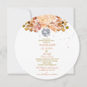 ディスコボールエレガントフローラシ結婚ックのリハーサル 招待状 (正面)