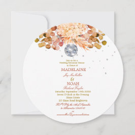 ディスコボールエレガントフローラ結婚オレンジリハーサル 招待状