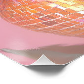 ディスコボールオレンジウォールプリント ポスター (コーナー)