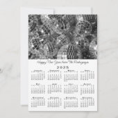 ディスコボールオーナメント写真2025カレンダー新年 シーズンカード (正面)