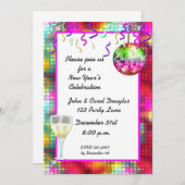 ディスコボールカクテルパーティーの招待状 招待状 (正面/裏面)