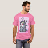ディスコボールキャット漫画楽しいアート Tシャツ (正面フル)