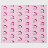 ディスコボールサンタハットピンクラップ紙 ラッピングペーパー (フラット)