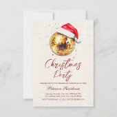 ディスコボールサンタハット大晦日パーティー 招待状 (正面)