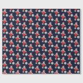 ディスコボールサンタマナティークリスマス ラッピングペーパー (フラット)