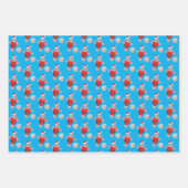 ディスコボールサンタマナティー動物のクリスマス ラッピングペーパーシート (正面)