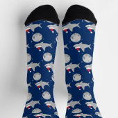 ディスコボールシャークサンタハットクリスマス ソックス (上部)