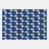 ディスコボールシャークサンタハットクリスマス ラッピングペーパーシート (正面2)