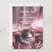 ディスコボールシルクピンク卒業パーティー 招待状 (正面)