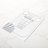 ディスコボールシルバー結婚レトロ 箔招待状 (回転した状態)