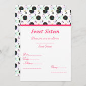 ディスコボールスウィート16パーティの招待状 招待状 (正面/裏面)