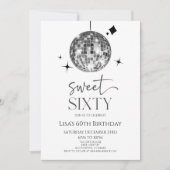ディスコボールスウィート60歳の誕生日パーティー 招待状 (正面)