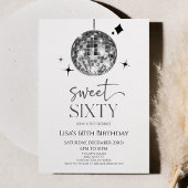 ディスコボールスウィート60歳の誕生日パーティー 招待状