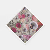 ディスコボールスカルとバラ スタンダードランチョンナプキン (角)