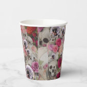 ディスコボールスカルとバラ 紙コップ (左)