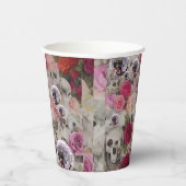 ディスコボールスカルとバラ 紙コップ (右)