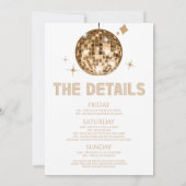 ディスコボールディスコブライドバチェロレッテ週末パーティー 招待状 (裏面)