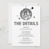 ディスコボールディスコブライドバチェロレッテ週末パーティー 招待状 (裏面)