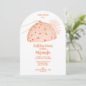 ディスコボールディナーのオレンジの招待状 招待状 (スタンド正面)