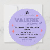 ディスコボールハッピーバースデー招待状 招待状 (裏面)