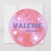 ディスコボールハッピーバースデー招待状 招待状 (正面)