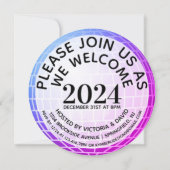 ディスコボールハローニューイヤー 招待状 (裏面)