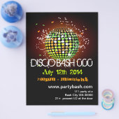 ディスコボールパーティーフライヤー招待状 チラシ (シングル)