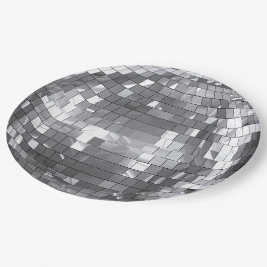 ディスコボールパーティー ブライズメイド バースデー ファン ペーパープレート (アングル)