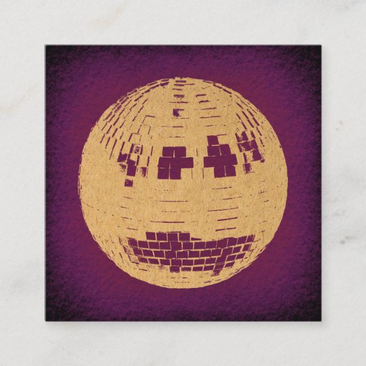ディスコボールパープル&金ゴールドヴィンテージアート エンクロージャーカード (正面)