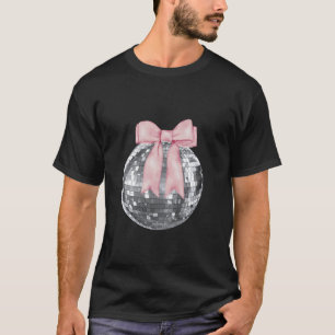 ディスコボールピンクボウ水カラーコケットガーリーエスト Tシャツ