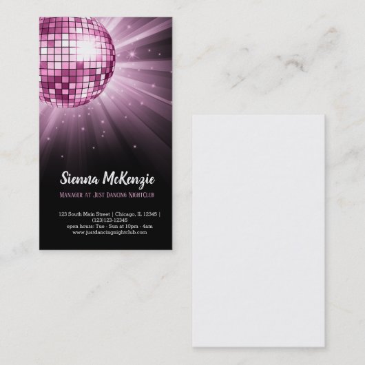 ディスコボールピンク 名刺 (正面/裏面)