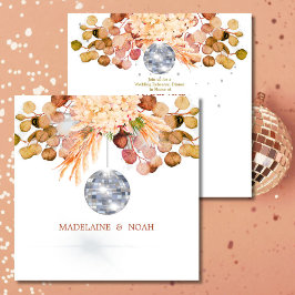 ディスコボールフローラエレガントなウェディングリハーサル広場 招待状