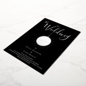 ディスコボールブラックシルバー結婚ズ 箔招待状 (回転した状態)