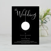 ディスコボールブラックシルバー結婚ズ 箔招待状 (立ち正面)