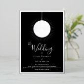 ディスコボールブラックシルバー結婚ズ 箔招待状 (立ち正面)
