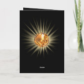 ディスコボールブラック金ゴールド写真ハッピーバースデー 箔グリーティングカード (裏面)